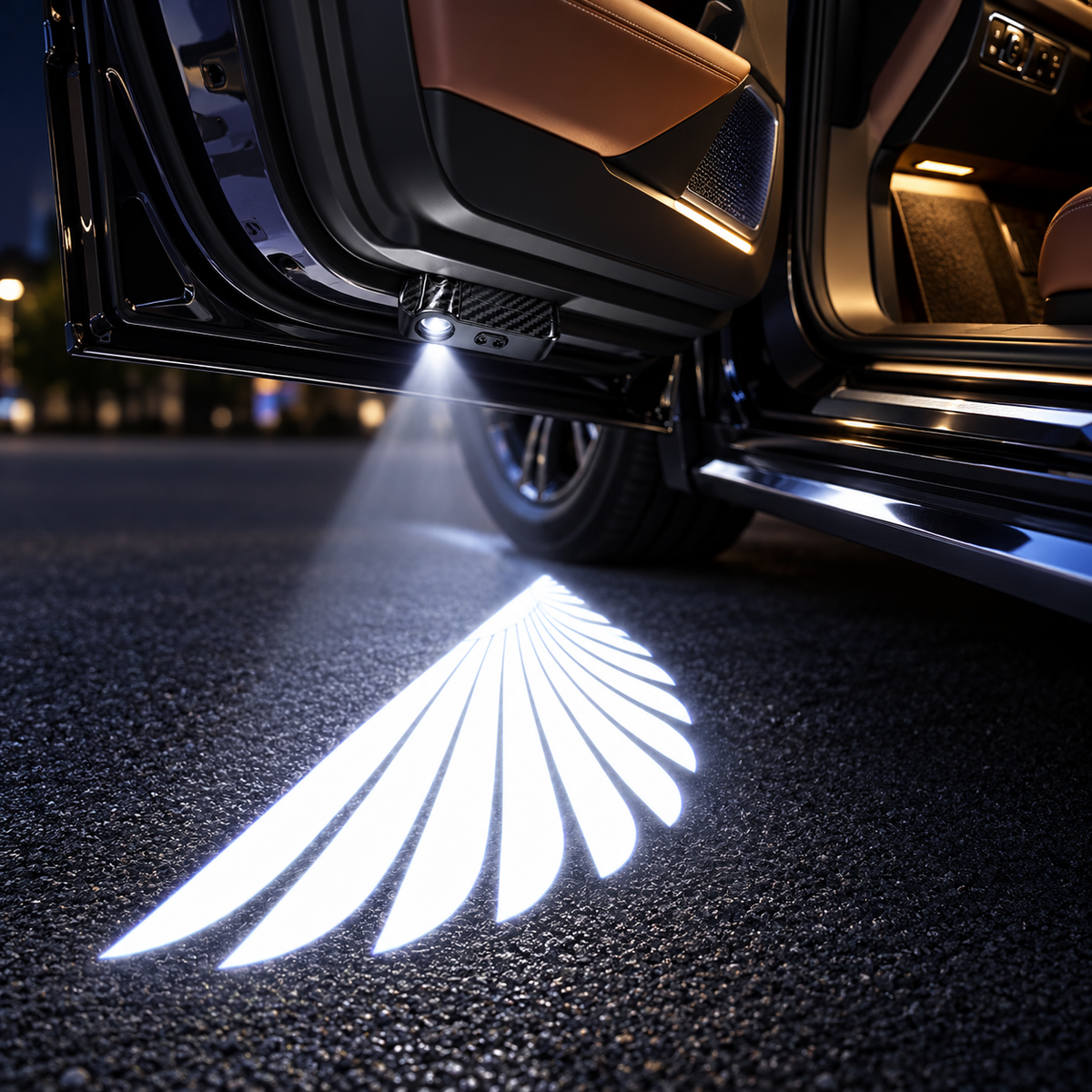 Paire de Projecteur LED de Portière Voiture – Motif Ailes HD