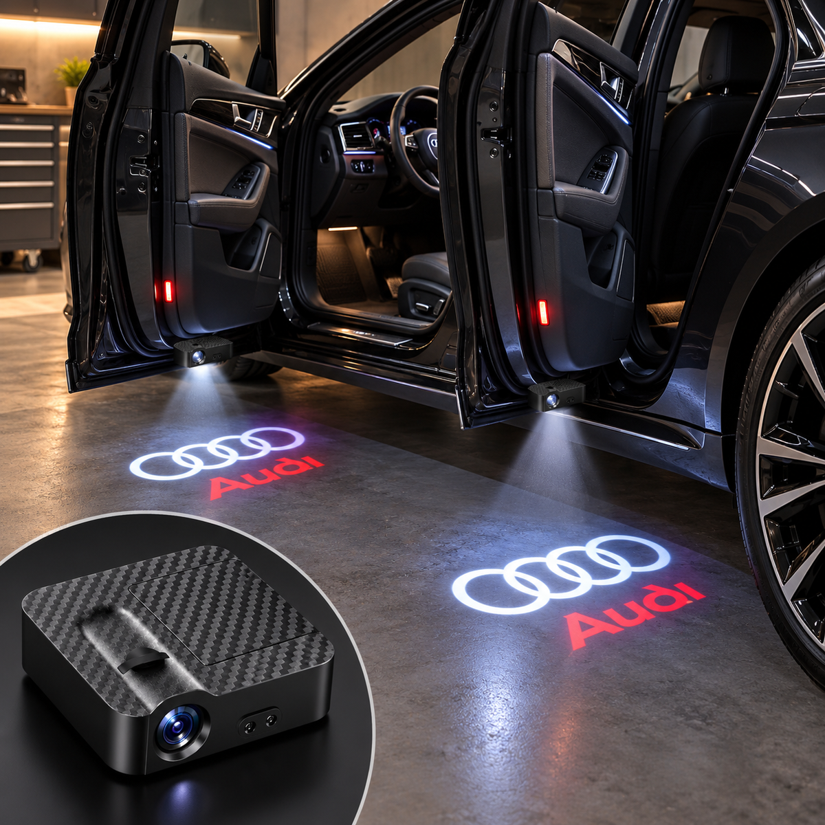 Projecteur LED de Portière Voiture – Logo au Choix