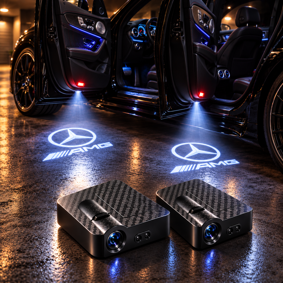 Projecteur LED de Portière Voiture – Logo au Choix